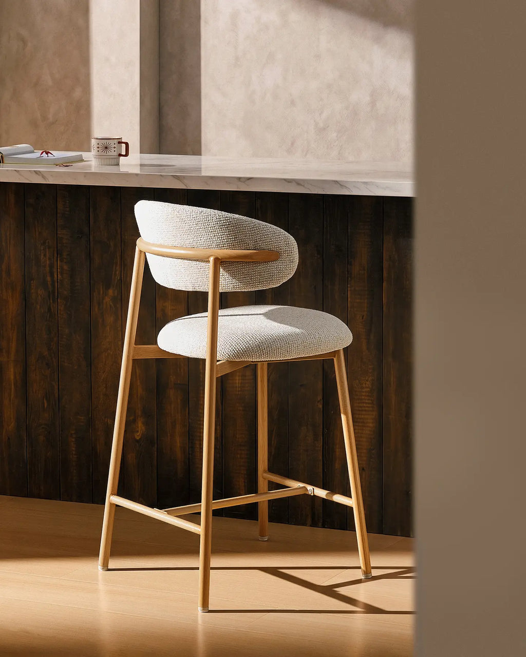 Rowan Oatmeal Chenille Bar Stools [65cm] [Pre-Order]-2