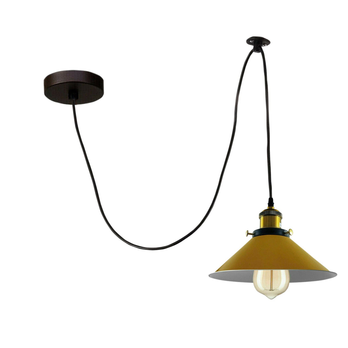 Modern Spider Braided Pendant lamp Yellow Cone Shades Ceiling Lighting~3432-4