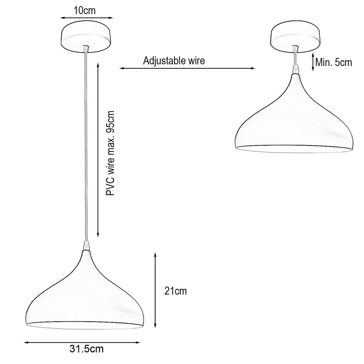 Ceiling Teardrop pendant light shade dome ~3735-4