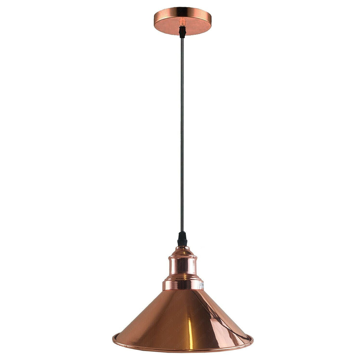 Rose Gold Industrial Pendant Light – Cone Ceiling Lamp with E27 Holder for Kitchen,Bedroom~3818-1