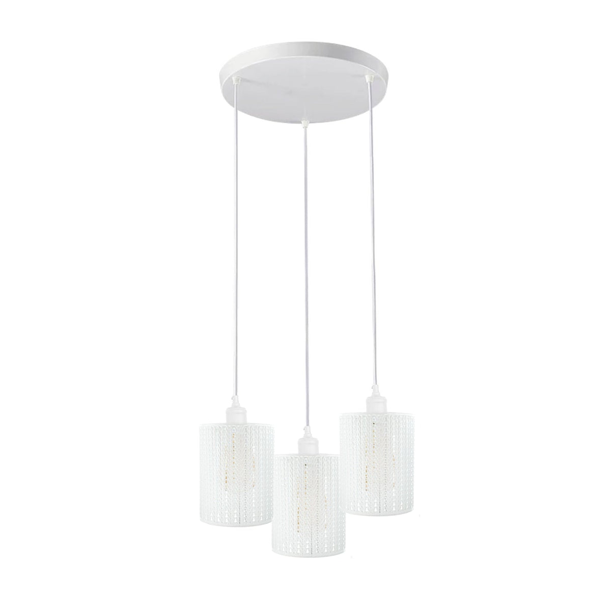 Adjustable 3-Light Metal Cage Pendant Light - E27 Base ~4328-6