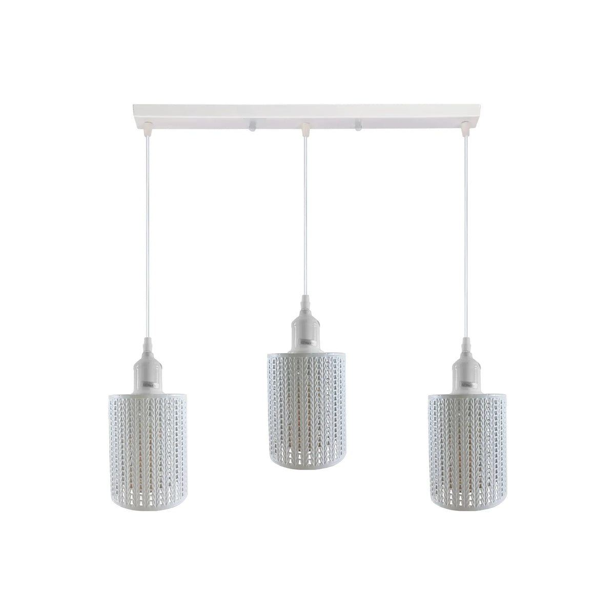 Adjustable 3-Light Metal Cage Pendant Light - E27 Base ~4328-3