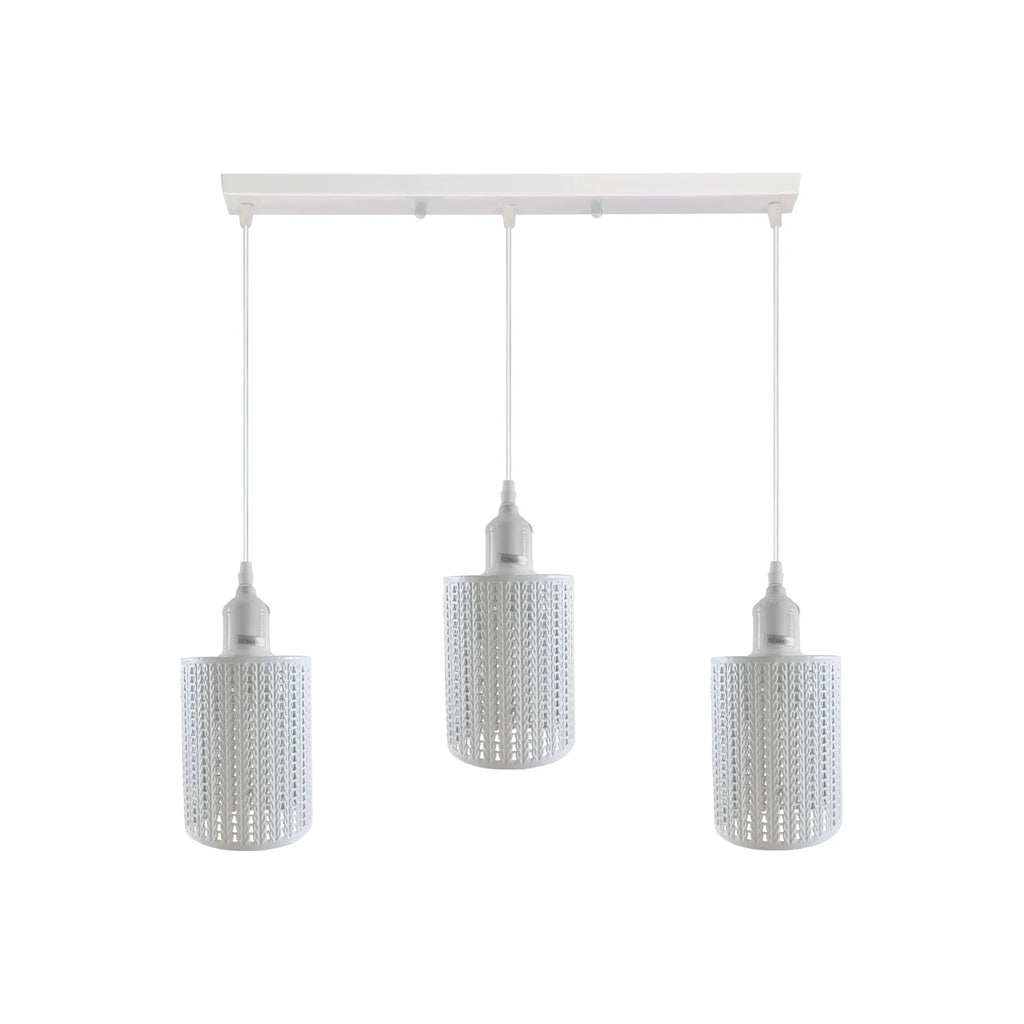 Adjustable 3-Light Metal Cage Pendant Light - E27 Base ~4328-5
