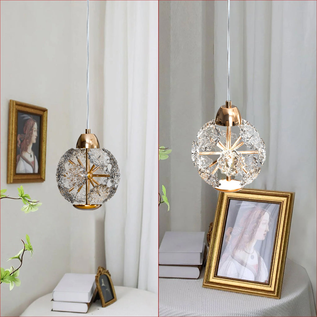 Modern Pendant 1 Light Round Crystal Glass Lamp Fixture~ 5676-4