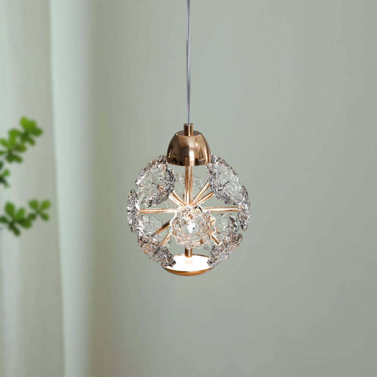 Modern Pendant 1 Light Round Crystal Glass Lamp Fixture~ 5676-0
