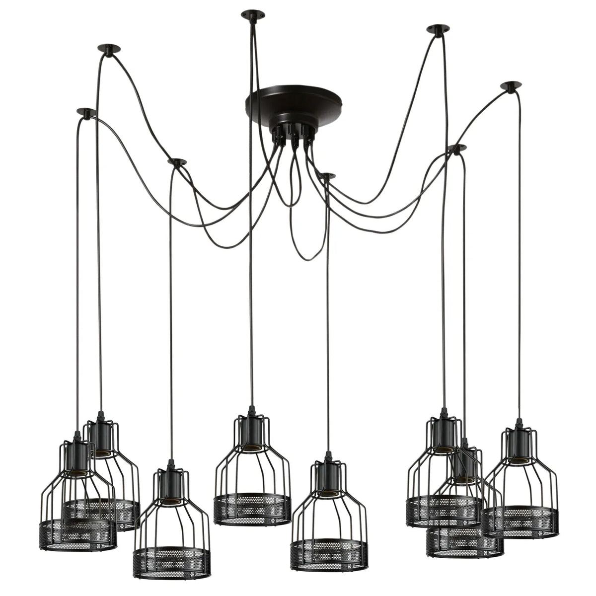 Retro Multi Arm Birdcage Pendant Light | E27 | Vintage | Adjustable ~6318-1