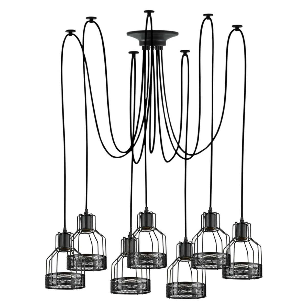 Retro Multi Arm Birdcage Pendant Light | E27 | Vintage | Adjustable ~6318-3