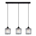 Modern Linear Pendant Lighting with Rectangle Clear Crystal Shade~5051-2