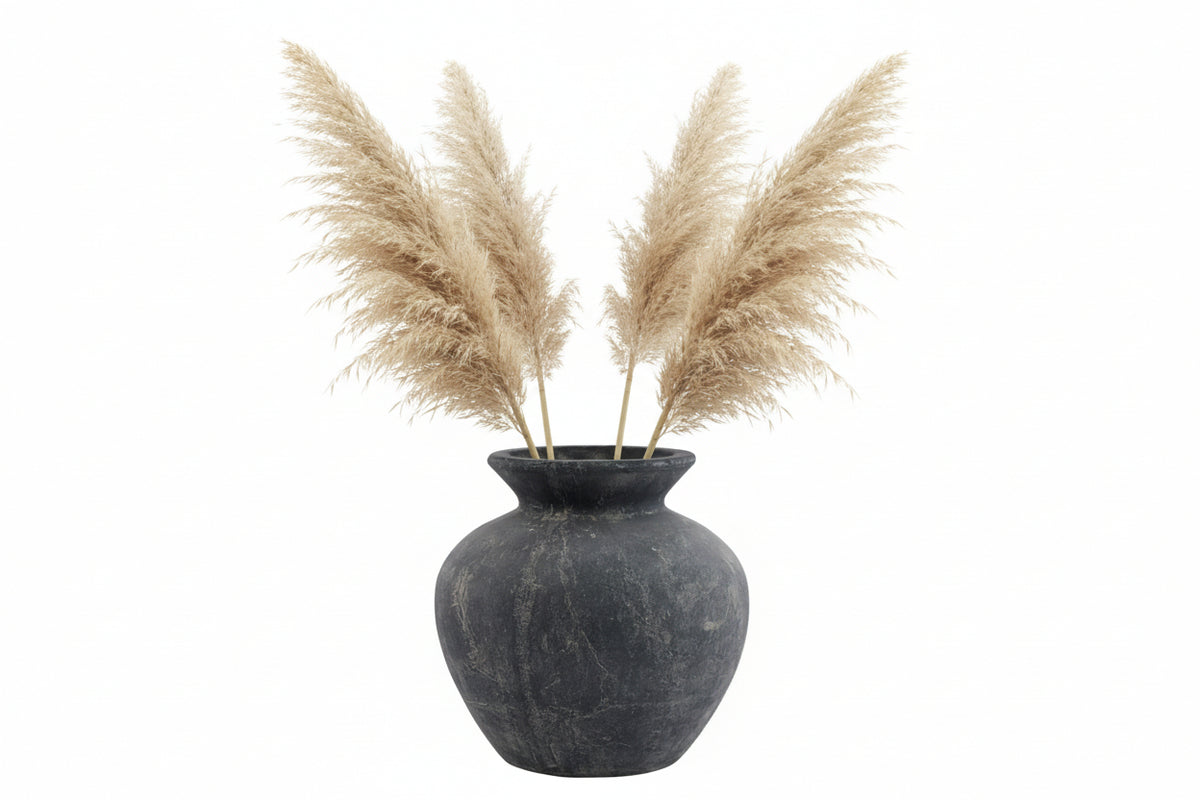 Amalfi Grey Vase - Antique White Ceramic Decorative Vase-0