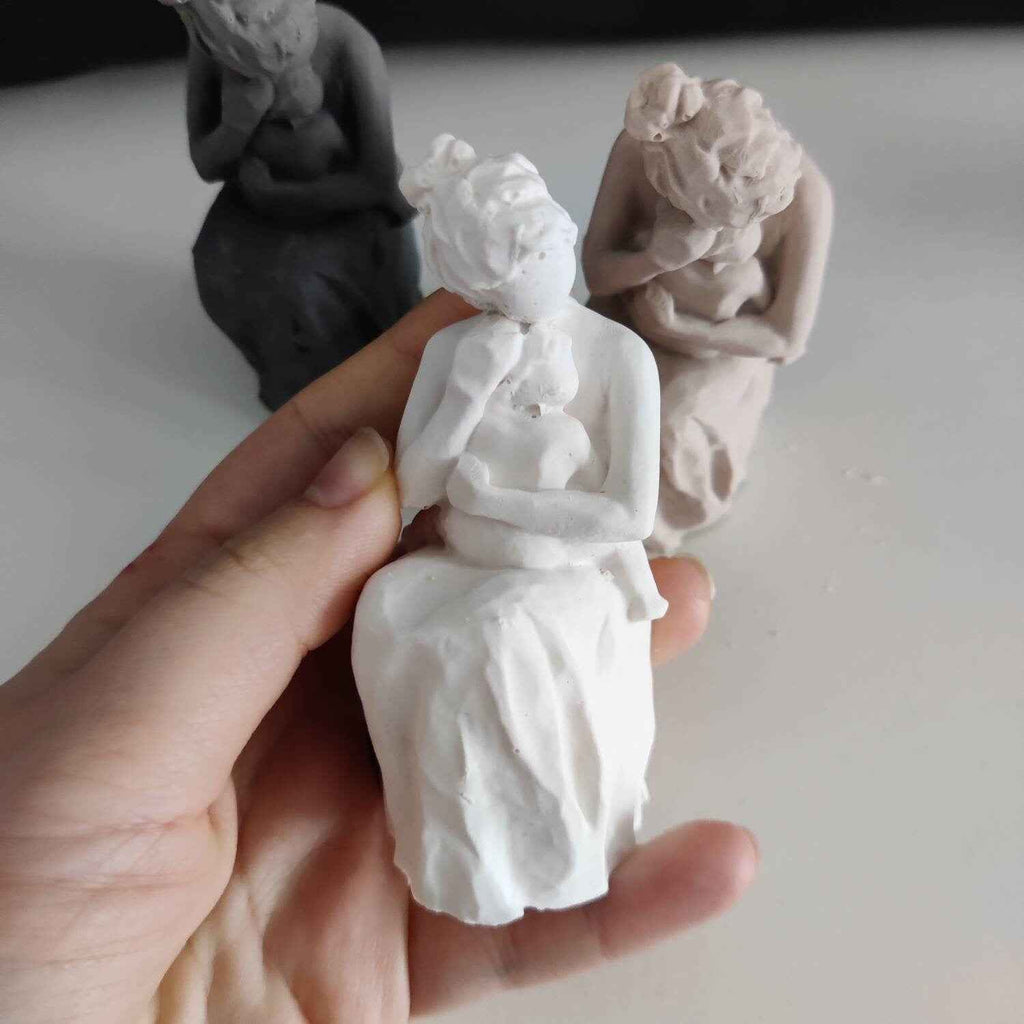 Handmade mother and child figurine small-4