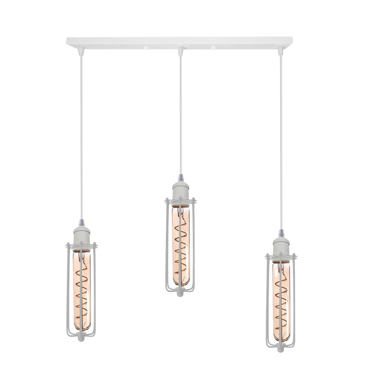 Industrial White colour Wire Cage Shade 3 Head  Pendant Light~3400-6
