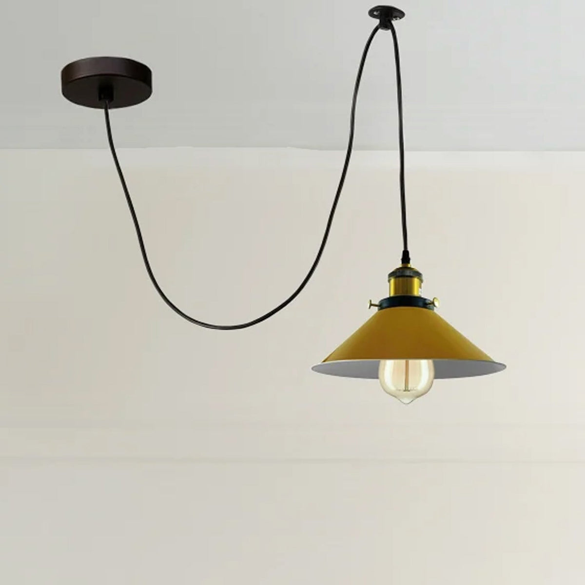 Modern Spider Braided Pendant lamp Yellow Cone Shades Ceiling Lighting~3432-0