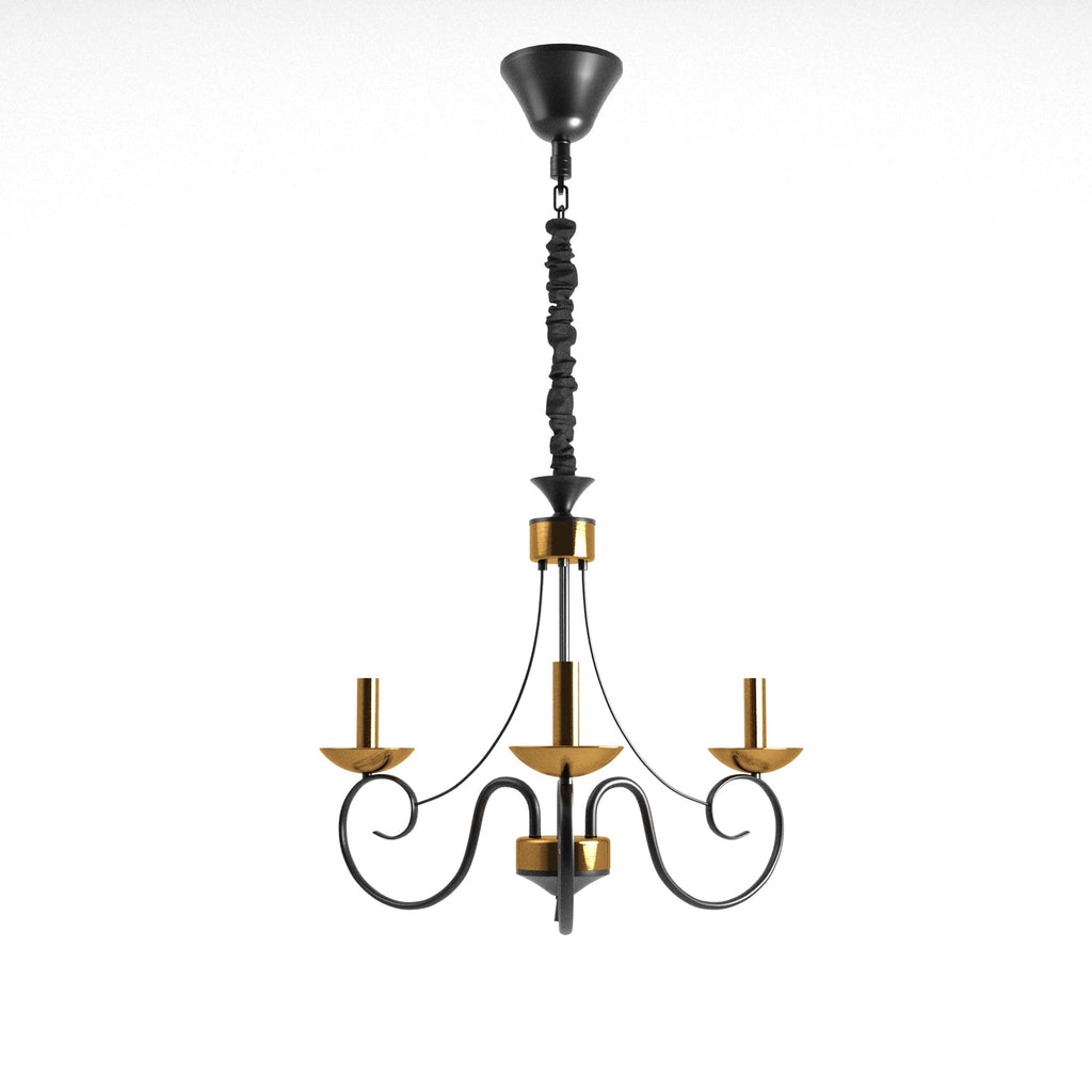 Traditional Wrought Iron Chandelier 5 Light Scrollwork E14 Fitting ~4997-5