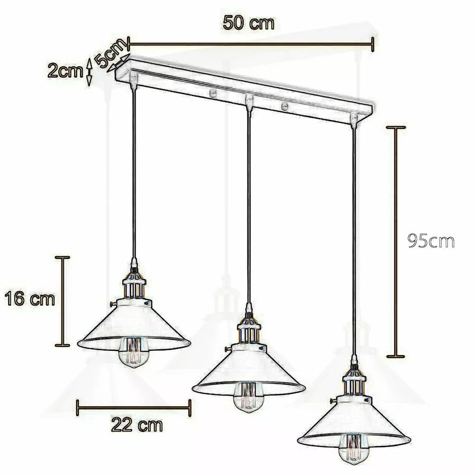 Modern Lenier Style 3 Light Ceiling Pendant ~1323-1