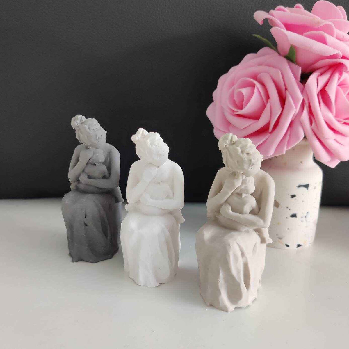 Handmade mother and child figurine small-2