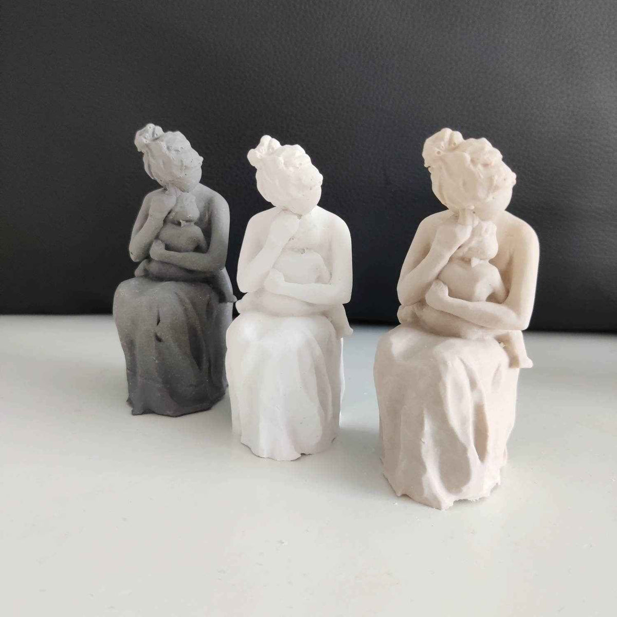 Handmade mother and child figurine small-3
