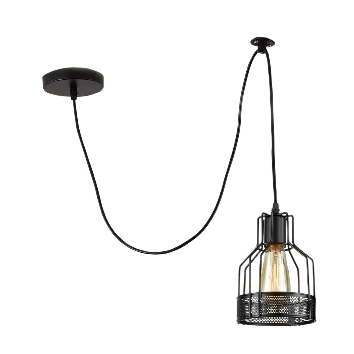Industrial Spider Pendant Light Adjustable Multi Arm E27 Cage~6139-6