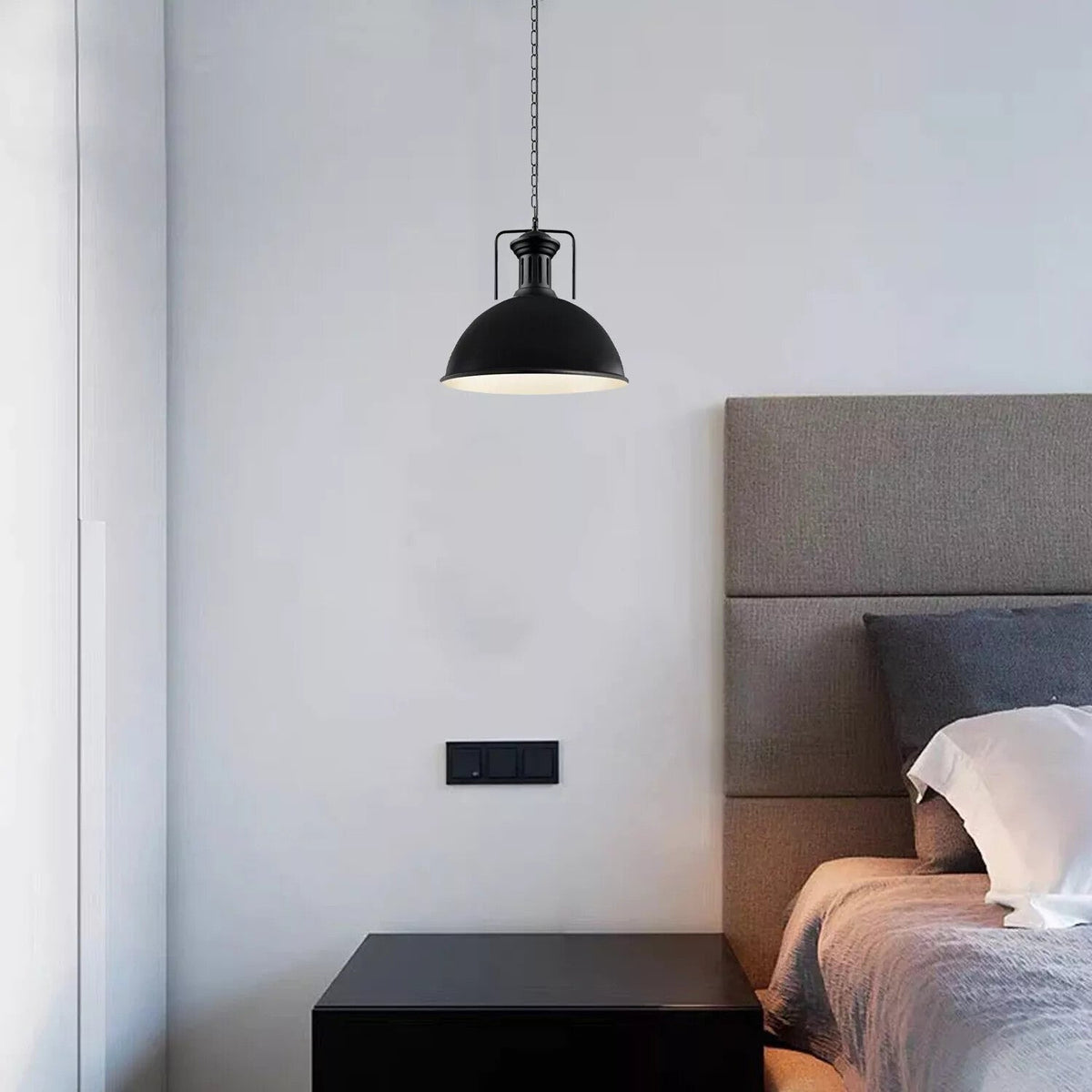 40cm Large Black Pendant Light With Chain ~6579-4