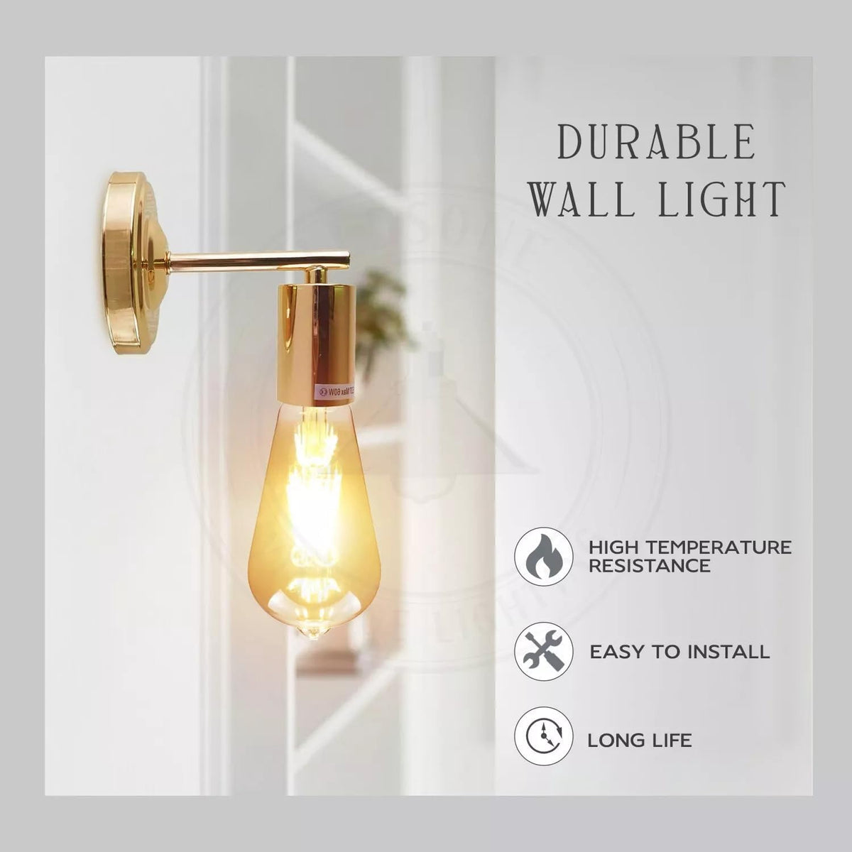 Vintage Industrial Retro Metallic Sconce Wall Light Lamp Fitting~1694-3