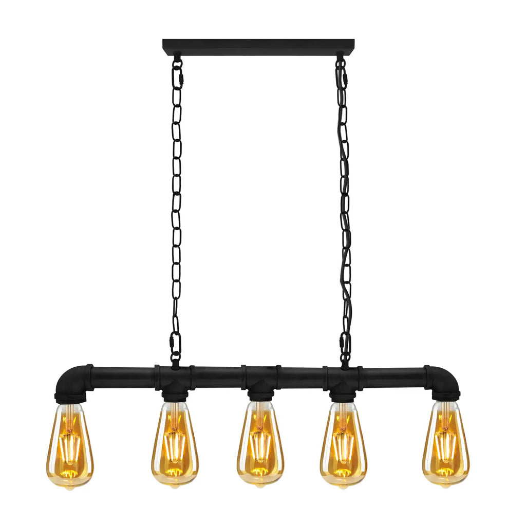 5 Way Industrial Steampunk Pipe Pendant Ceiling Light E27~2368-5