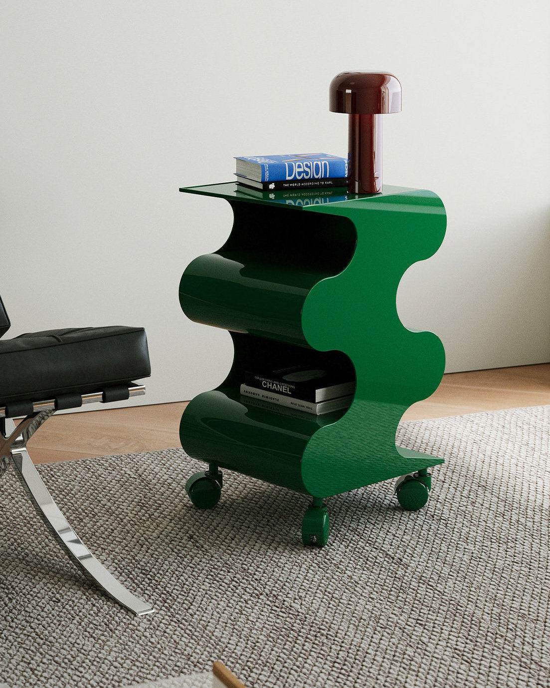 Modern Curved Rolling Cart-2