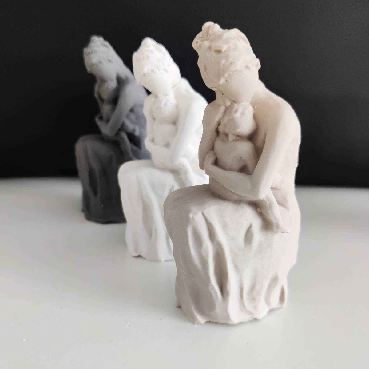 Handmade mother and child figurine small-0