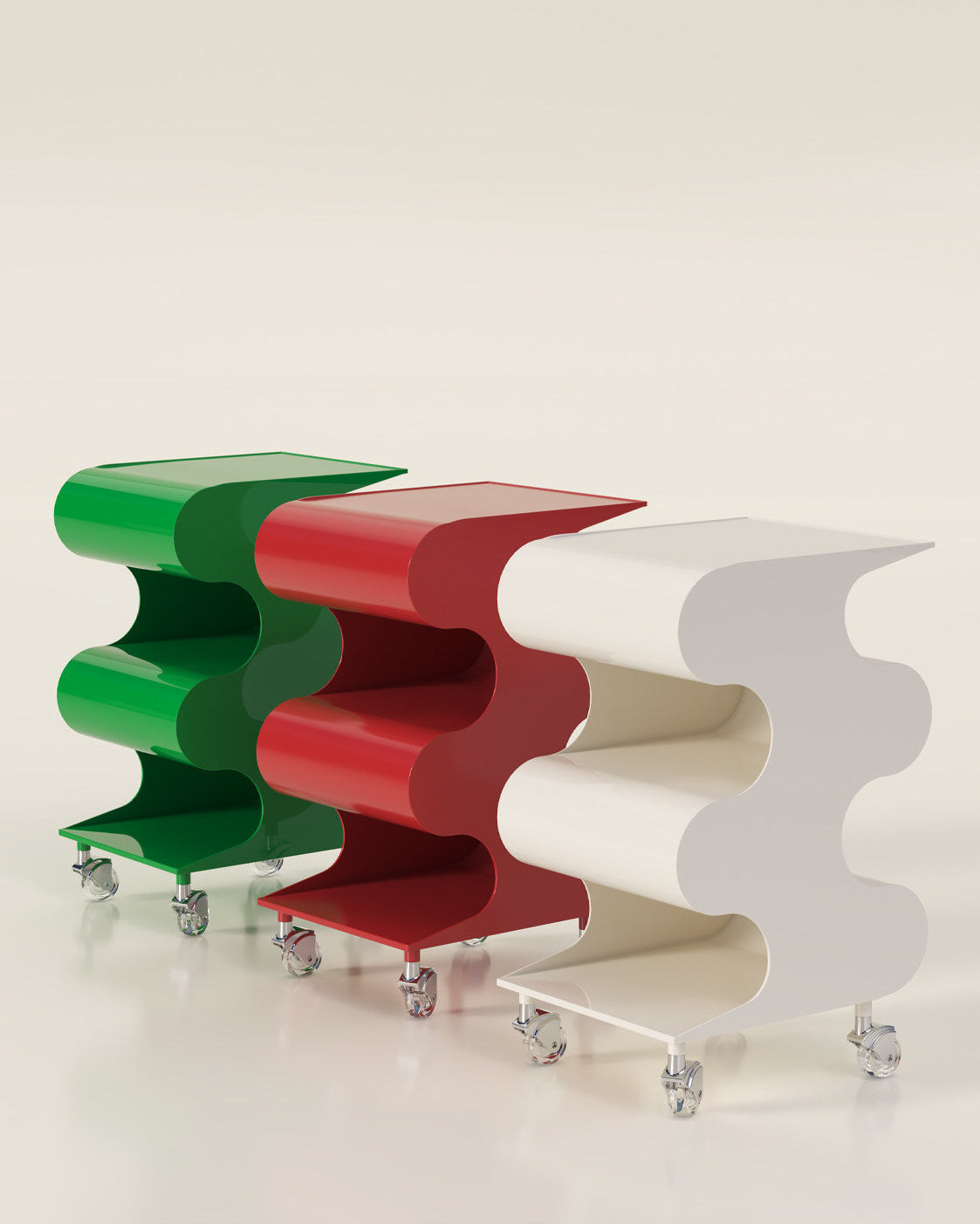 Modern Curved Rolling Cart-1