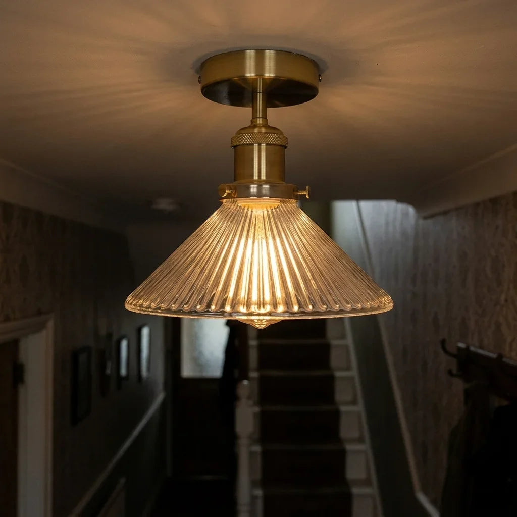 French Gold Indoor Glass Ceiling Light E27 Pendant Lamp Lighting~1610-4