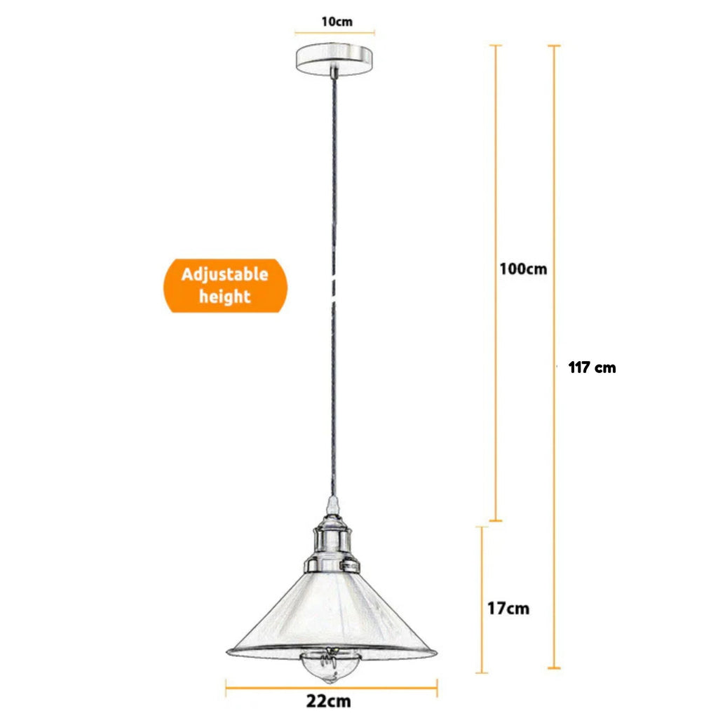 Rose Gold Industrial Pendant Light – Cone Ceiling Lamp with E27 Holder for Kitchen,Bedroom~3818-3