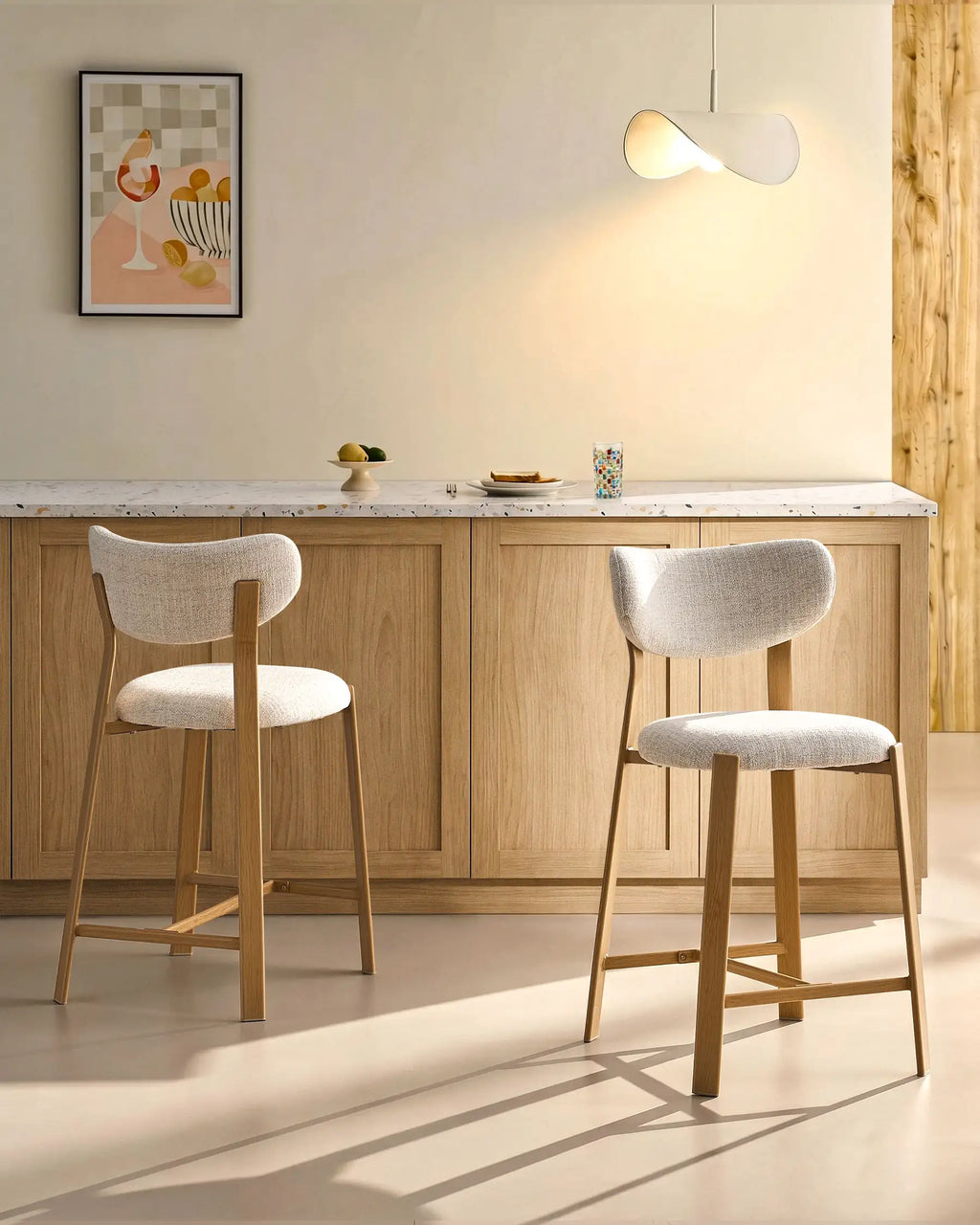 Bramley Oatmeal Linen Blend Bar Stools [65cm][Set of 2]-0