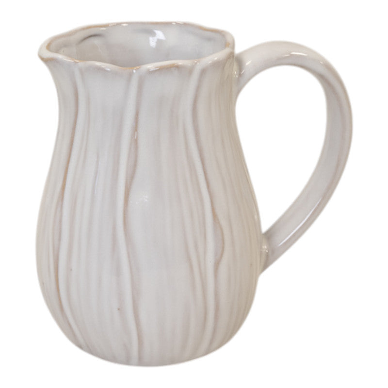 Natural Ceramic Jug with Petal Shape design Small-0