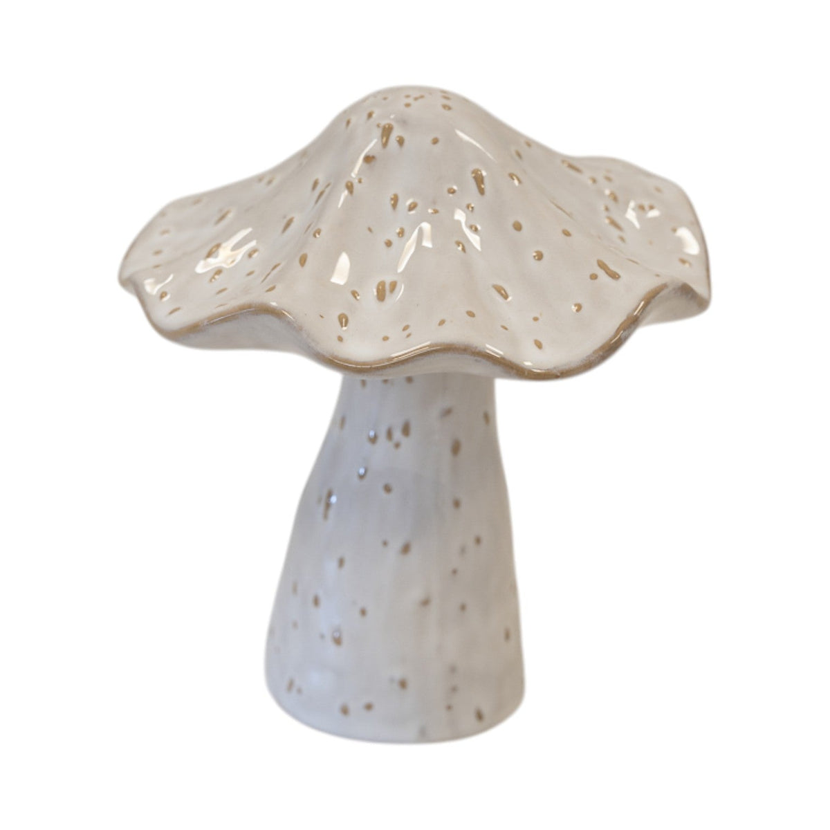 Stoneglazed Speckled Ceramic Mushroom Ornament-0