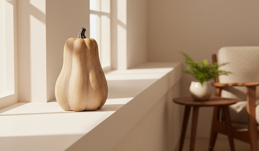 Pale Orange Tall Ceramic Pumpkin Ornament in Small-0