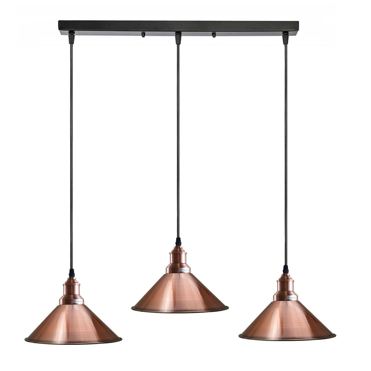 Vintage 3-Light Pendant Lamp Hanging Light Fixture ~1301-12