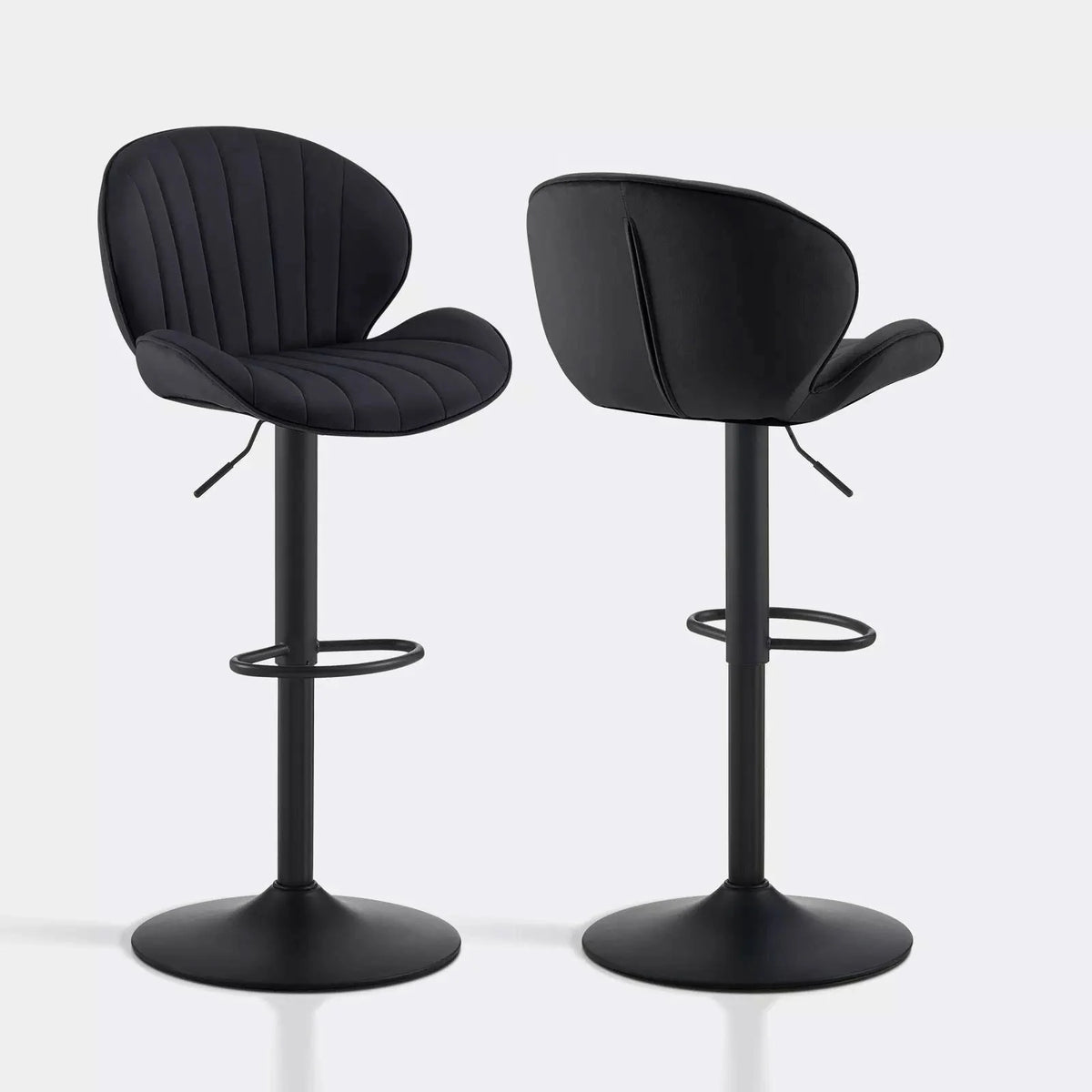 Caryol Velvet Bar Stool [Height Adjustable][Set of 2]-0