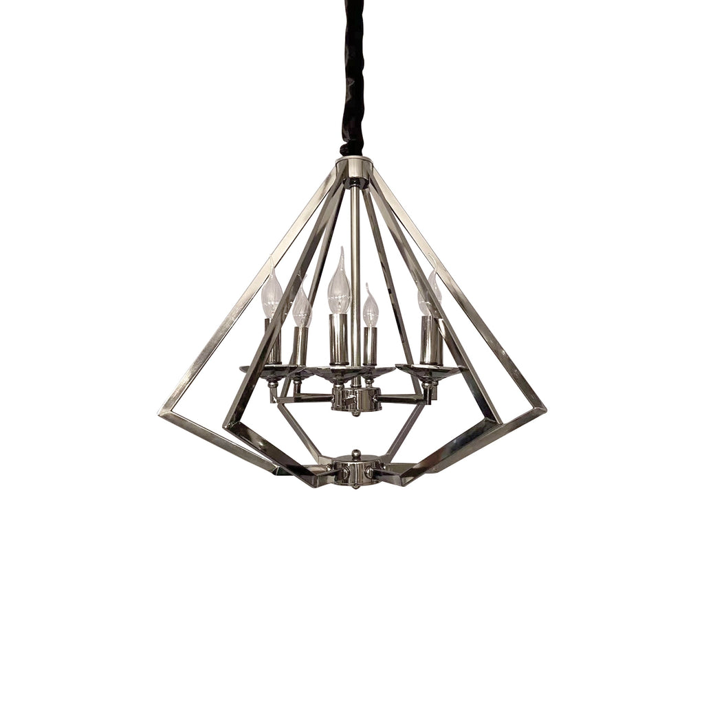 Diamond 6-Light Brushed Nickel Chandelier And Pendant Lights ~ 4624-2