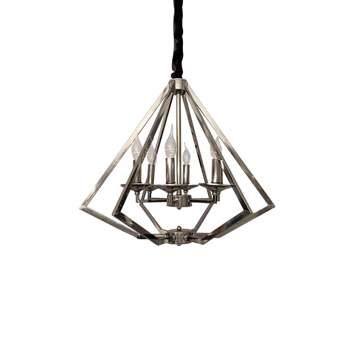 Diamond 6-Light Brushed Nickel Chandelier And Pendant Lights ~ 4624-2