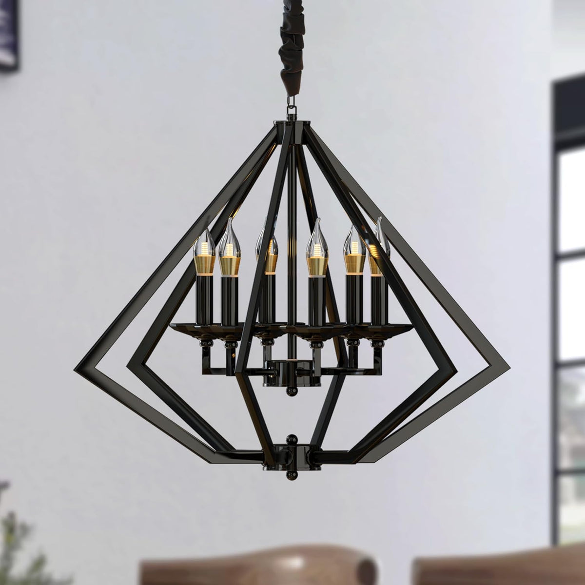 Diamond 6-Light Brushed Nickel Chandelier And Pendant Lights ~ 4624-0