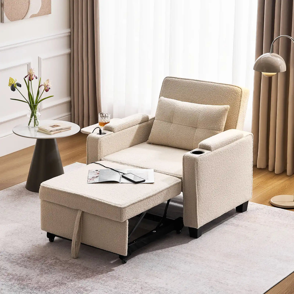 Clarkson 1-Seater Boucle Armchair-1