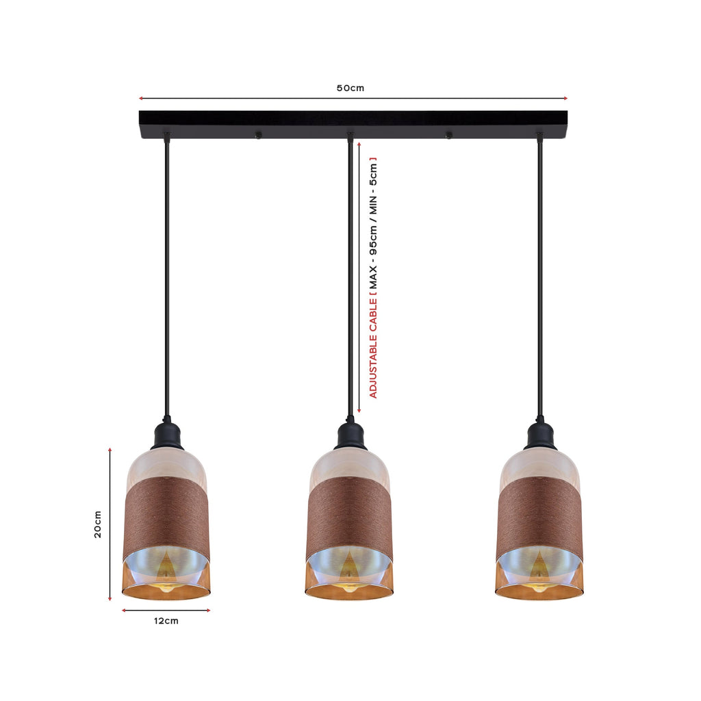 Crystal Pendant Light – 3-Way Floral Glass | LEDSone UK ~6430-4