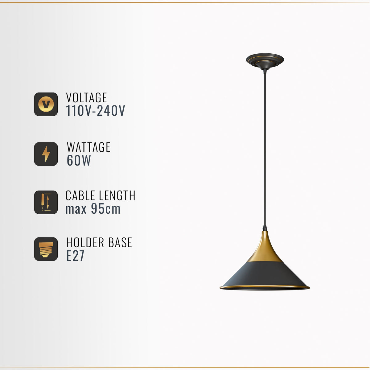 Light Fitting Ceiling Shade industrial Metal Pendant Style Hanging Lampshade~2691-4