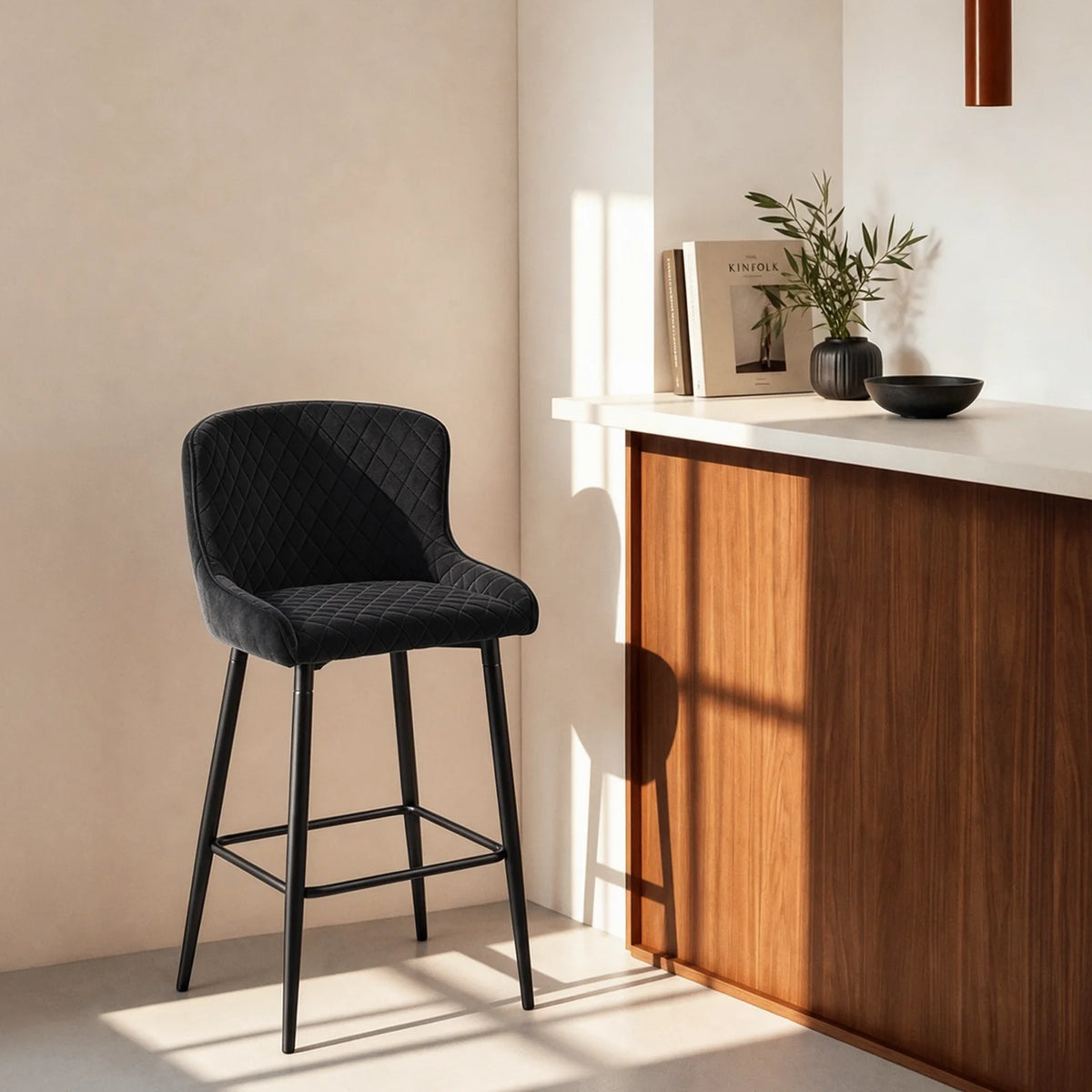 Dundas Velvet Bar Stools [65cm] [Set of 2]-5