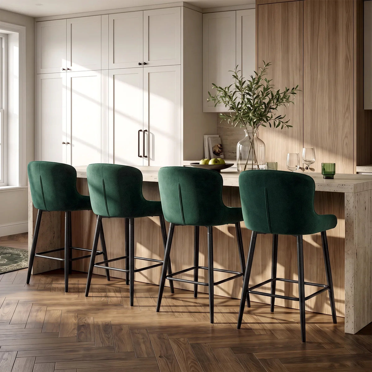 Dundas Velvet Bar Stools [65cm] [Set of 2]-2