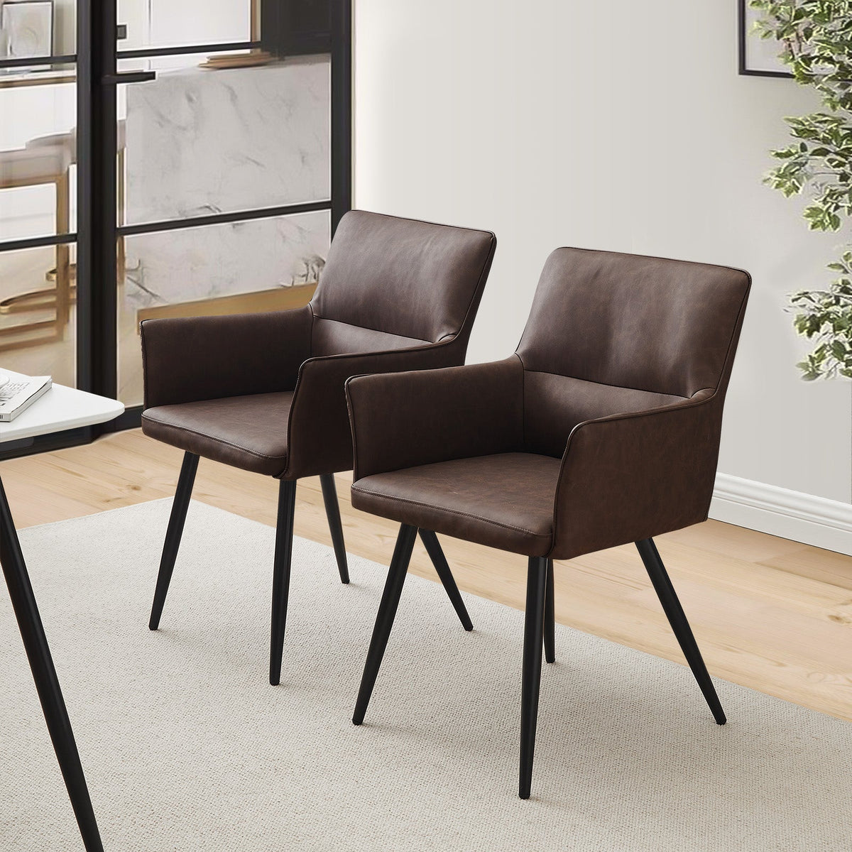 Ebern Dining Chairs [Faux Leather] [Set of 2]-0