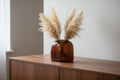 Burnt Amber Square Bubble Vase H18cm x 16cm x 16cm-0