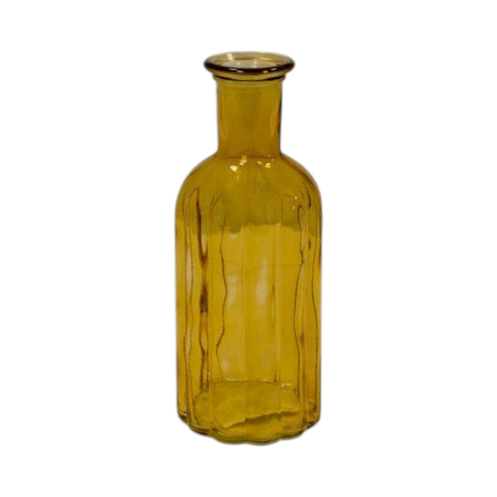 Yellow Glass Bottle H19cm Td4.5cm B7.5cm-0