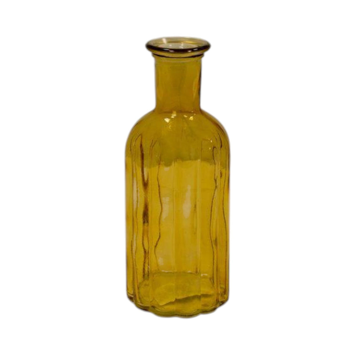 Yellow Glass Bottle H19cm Td4.5cm B7.5cm-0