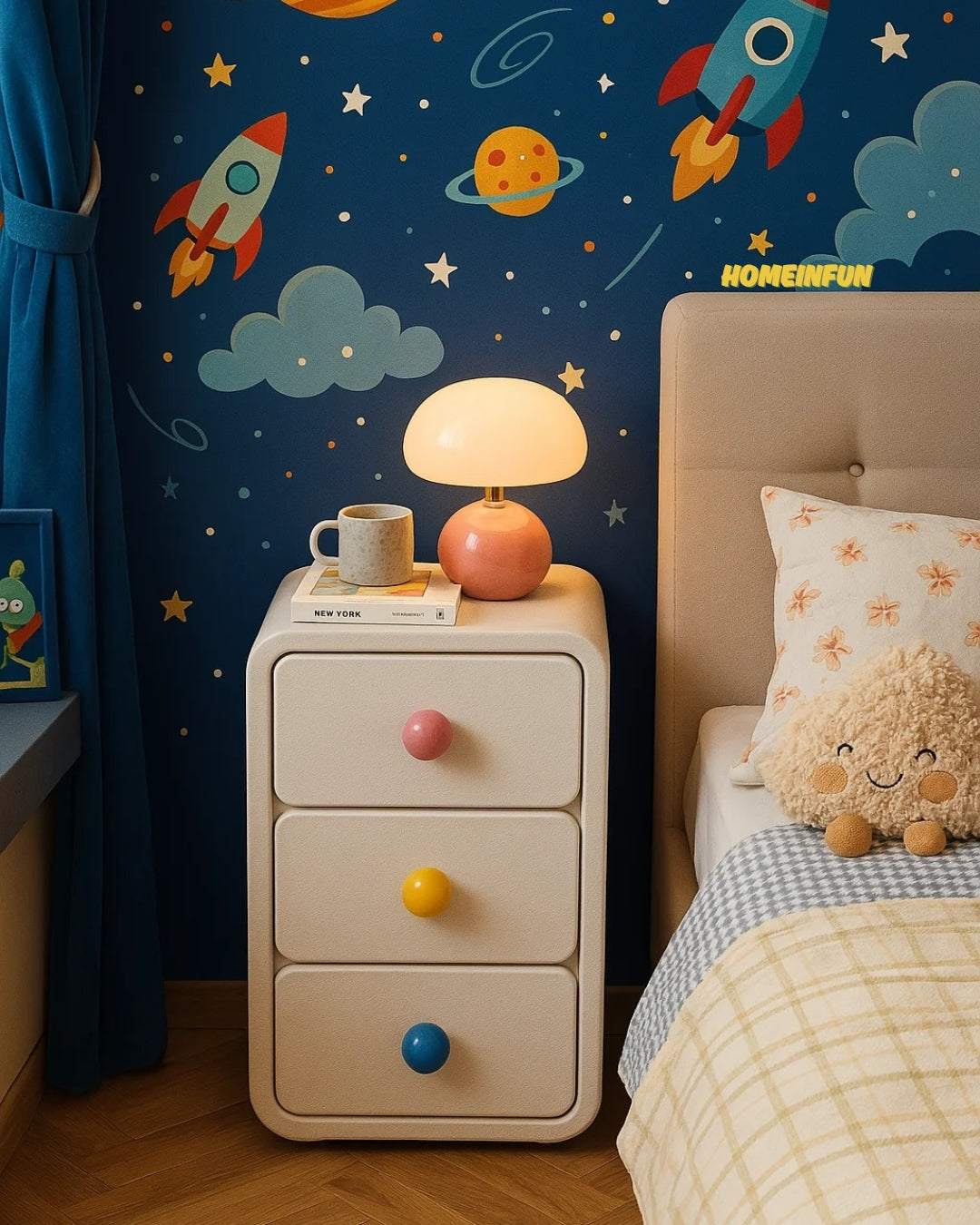 Playful Bedside Narrow Cabinet-2