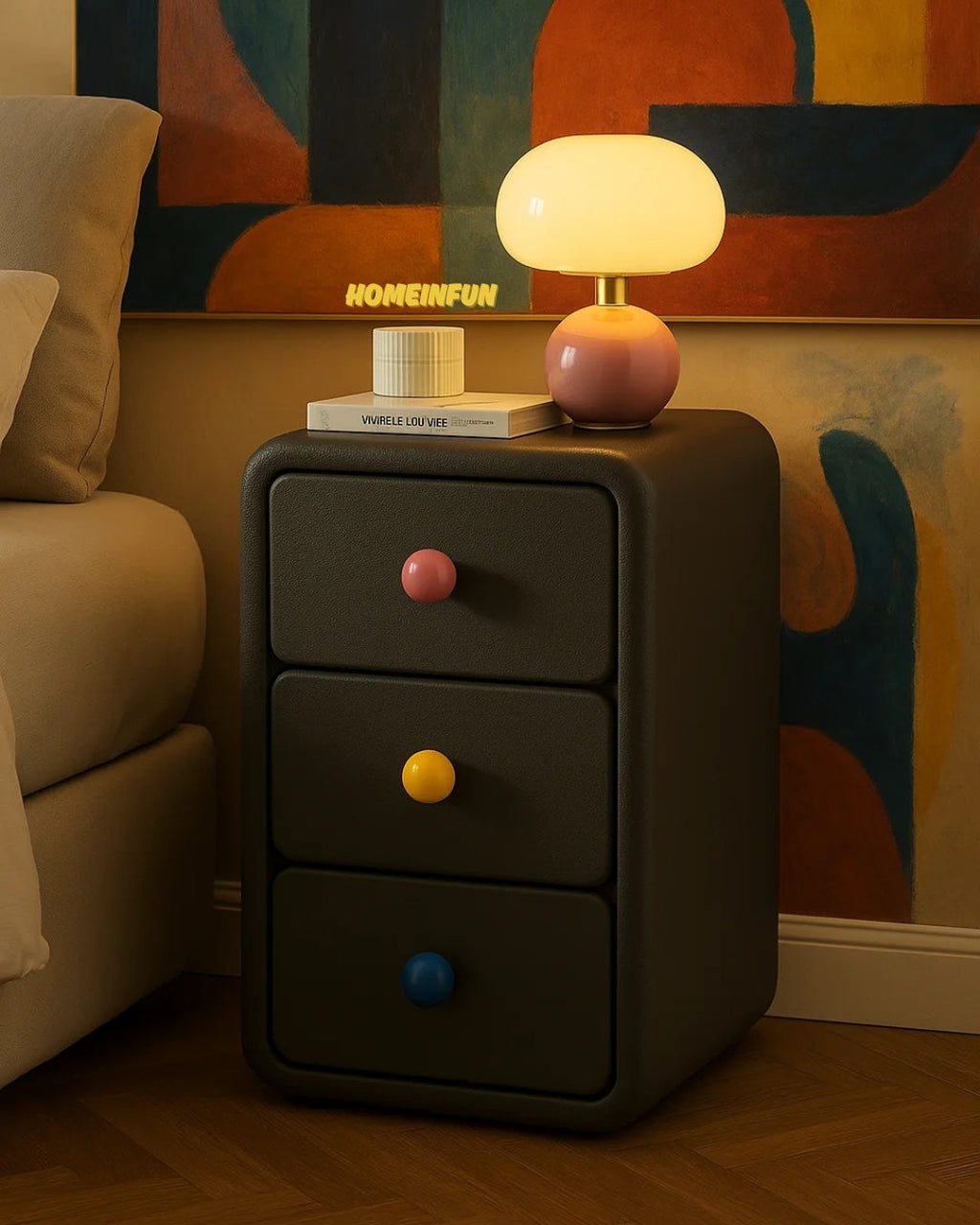Playful Bedside Narrow Cabinet-4