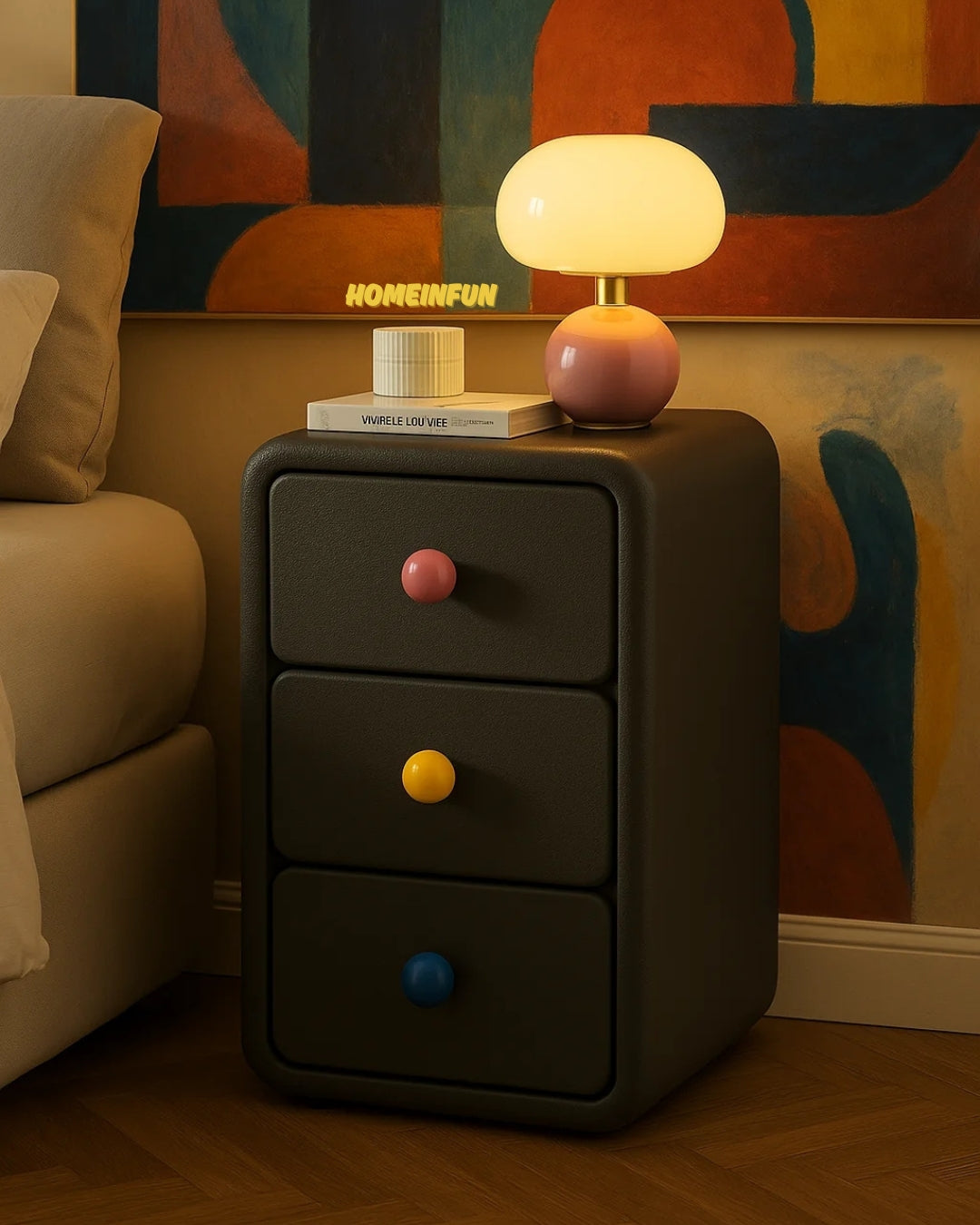 Playful Bedside Narrow Cabinet-4